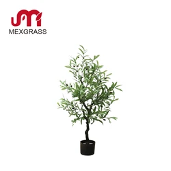 Artificial olive tree lifelike high simulation thickening non-woven leaves plastic bonsai green plants