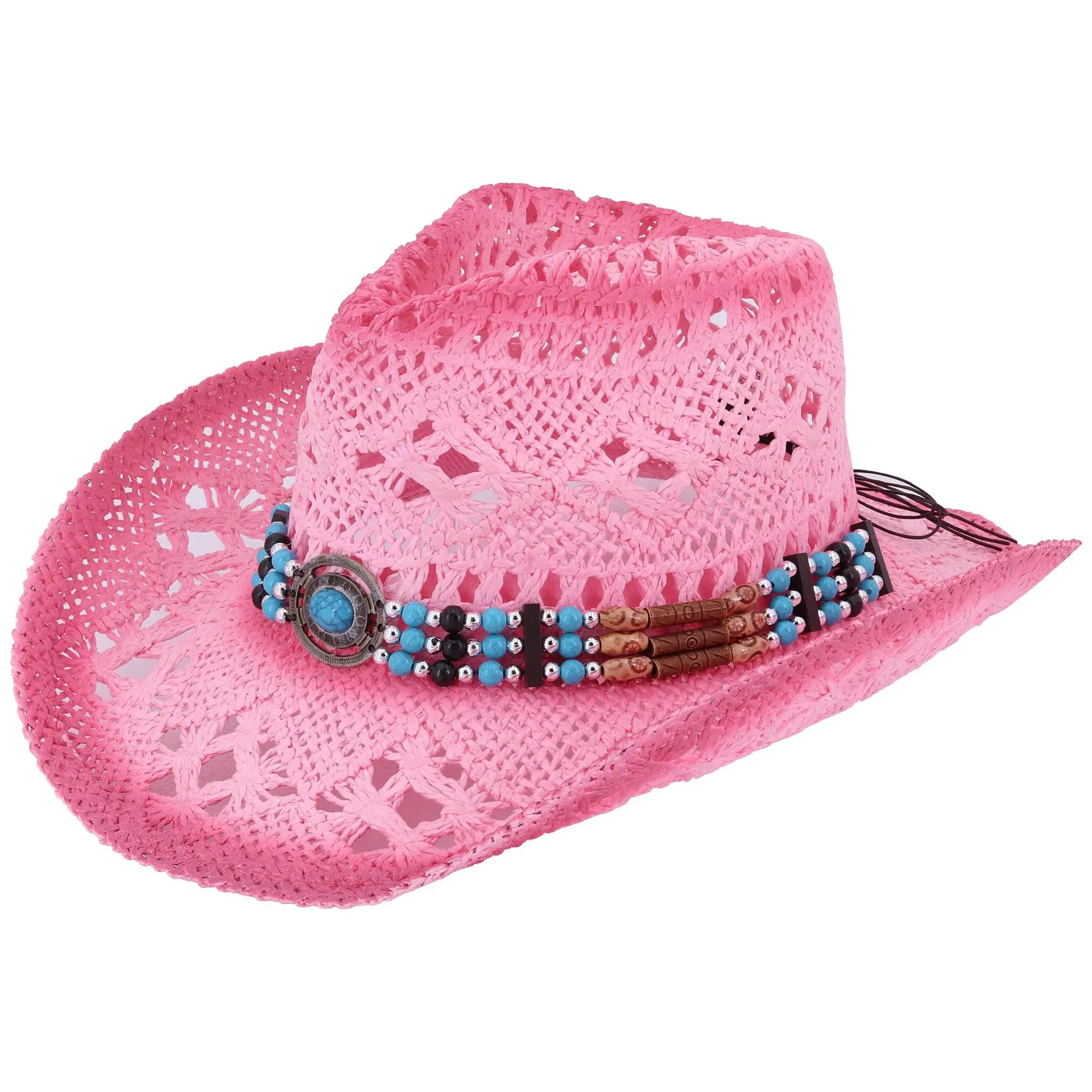 Fashion Hollowed Handmade Cowboy Straw Hat Fedora Women Men Summer Outdoor Travel Beach Sun Hats Unisex Western Sunshade Cap