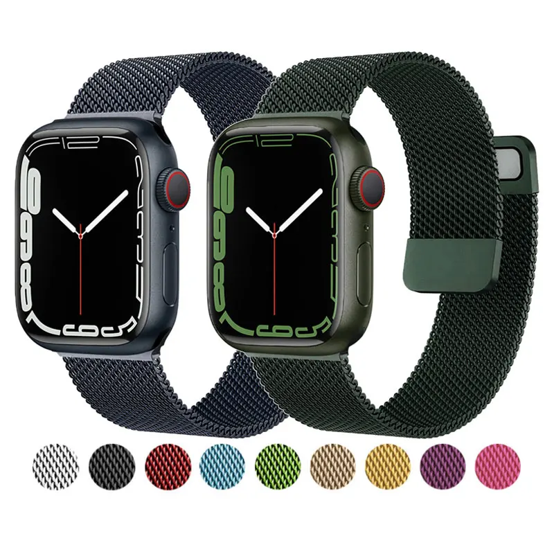 Milanese Loop Watch Bands Design Watchbands For Magnetic Apple Watch 4 5 6 7 8 Strap For Apple Watch Metal Band Stainless Steel