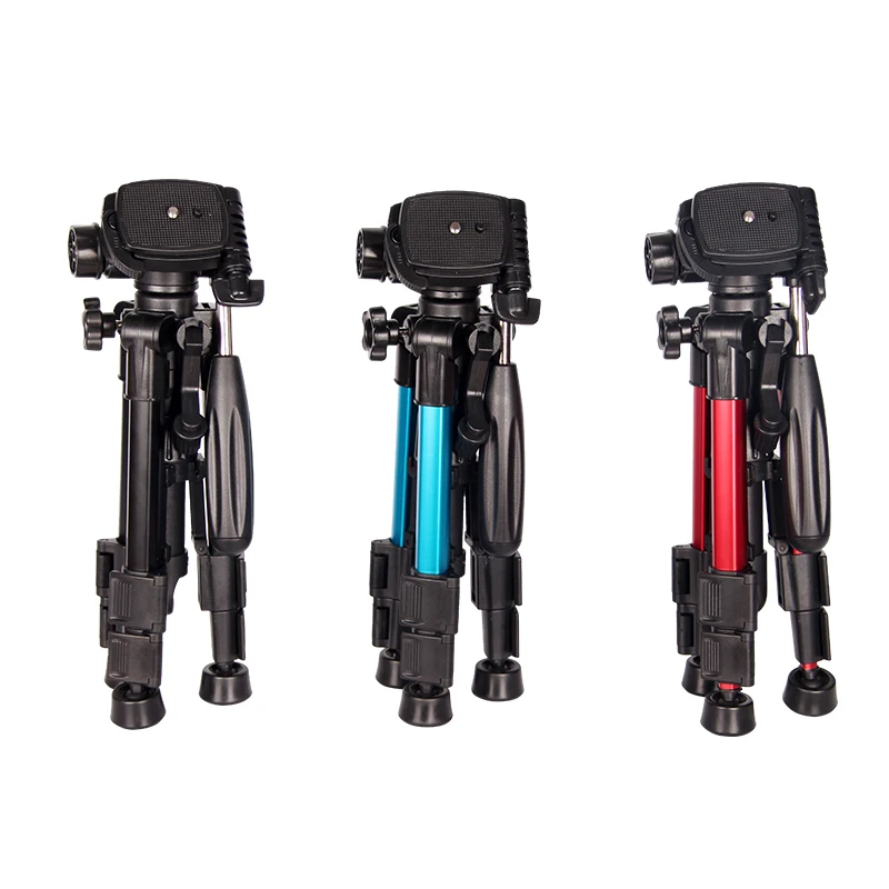 
factory wholesale multi-function Mini lightweight portable tripod stand for DSLR digital camera with 3-Way Pan and Tilt Head 