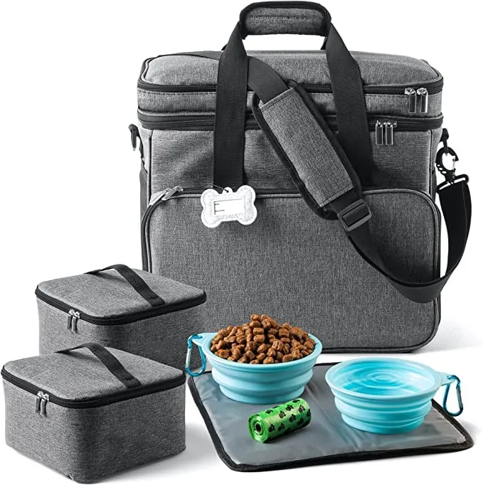 Pet Supplies Hot Sale Foldable Pet Weekend Outdoors Organizer Dog Travel Kit Tote Bag