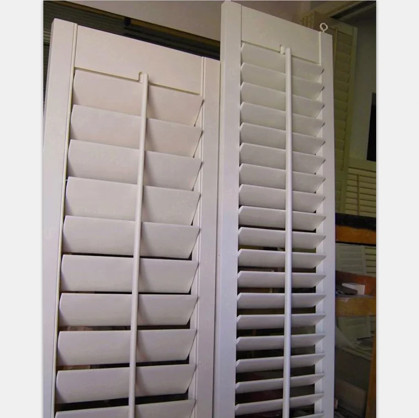 White color upvc shutter for window plantation shutters pvc