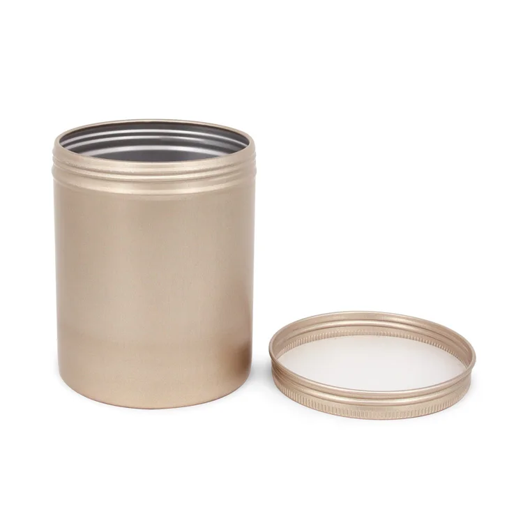 500g colorful printing aluminum tin round storage aluminum metal food tin jar canister