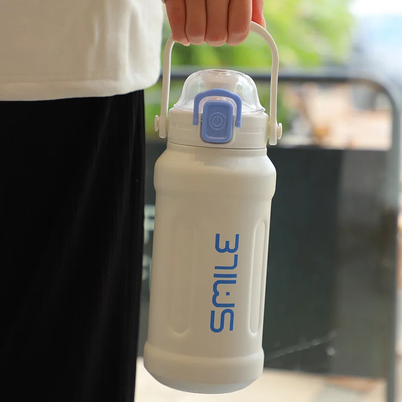 Big Capacity 316 Stainless Steel Outdoor Rubber Coating Paint Thermal Water Bottle Portable Sports Travel Tumblers with Handle