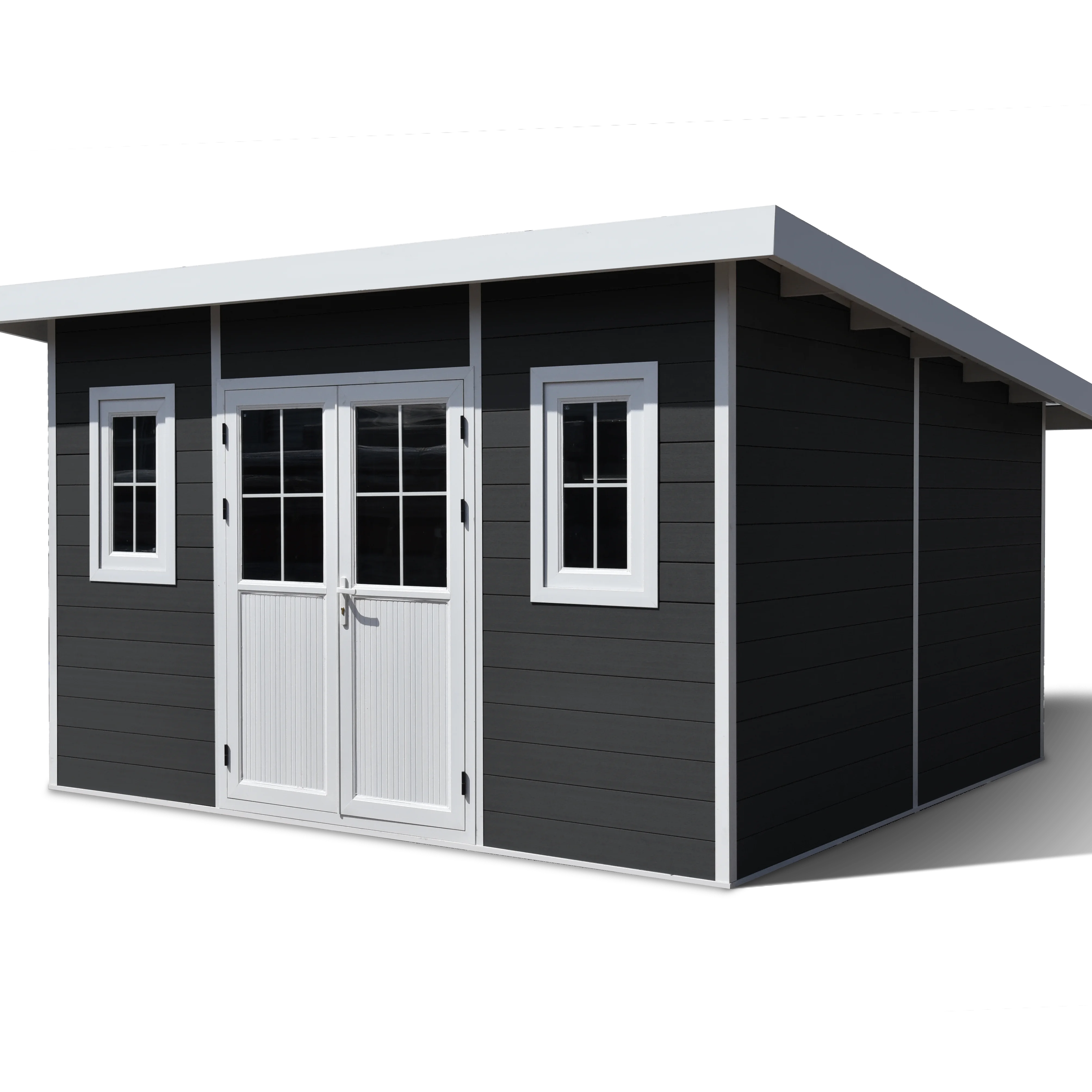 Easy installing outdoor China wood plastic composite wpc house shed sheds