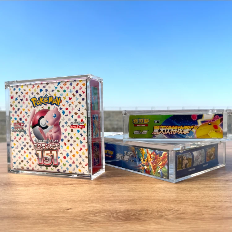TCG лидер продаж прозрачный японский акриловый чехол-витрина для Pokemon Booster Box чехол с крышкой