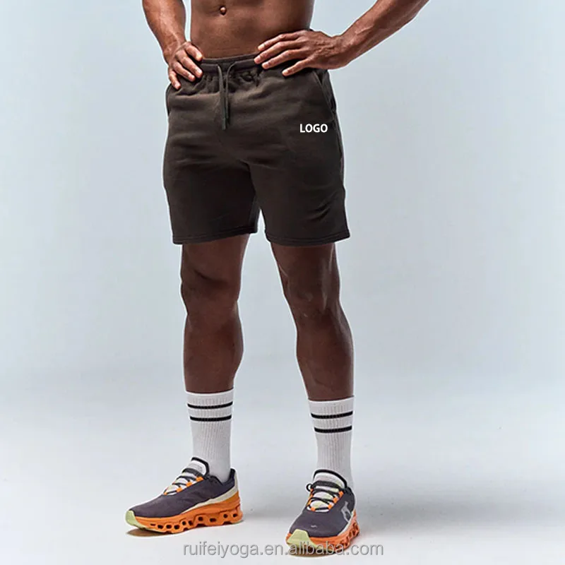 Sustainable Organic Cotton Shorts Custom Summer Casual Breathable Men Fitness Sport Running Shorts Gym Sweat Cotton Shorts