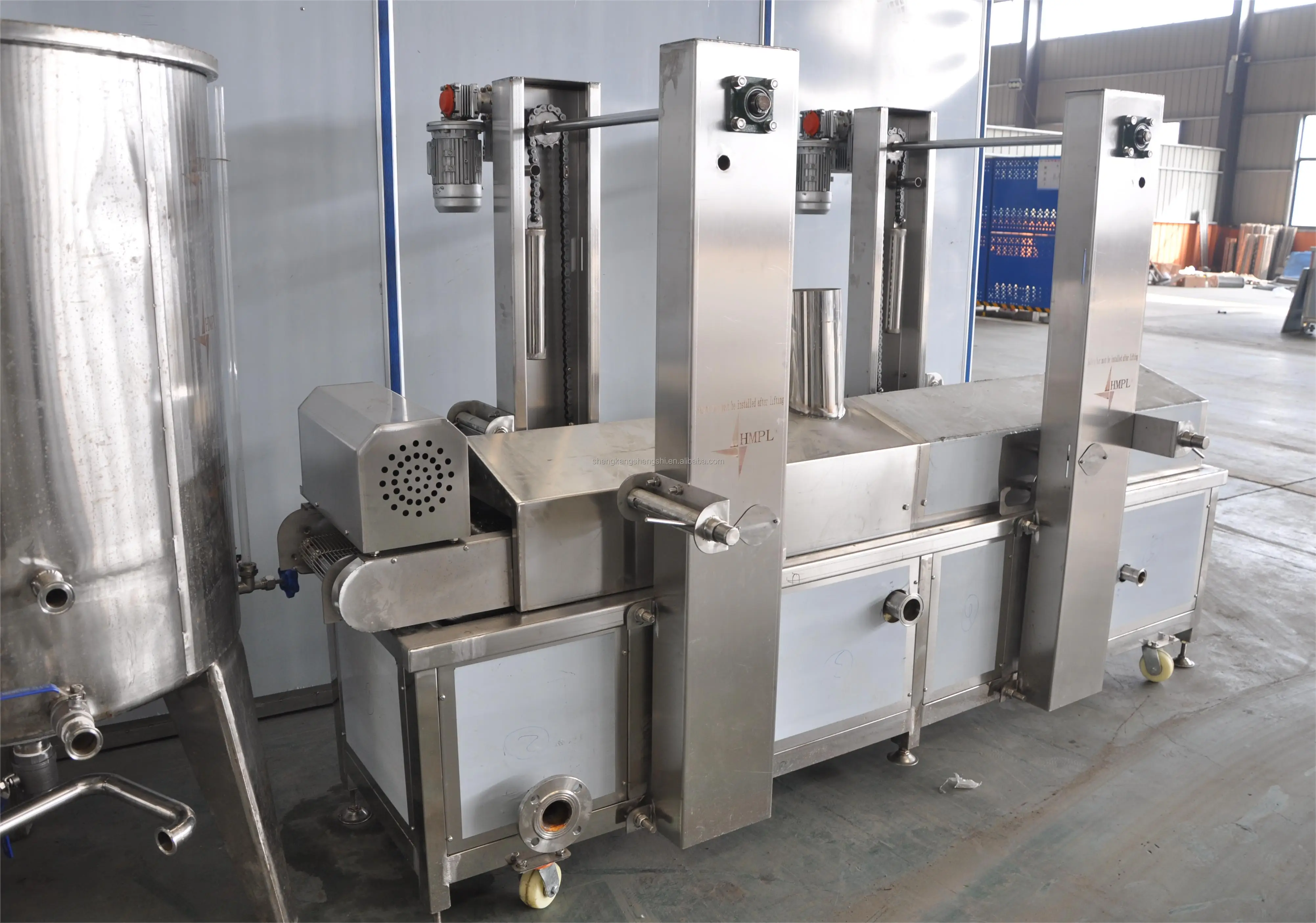 High productive potato chips french fries chicken nuggets batch fryer gas type frying machine automatic