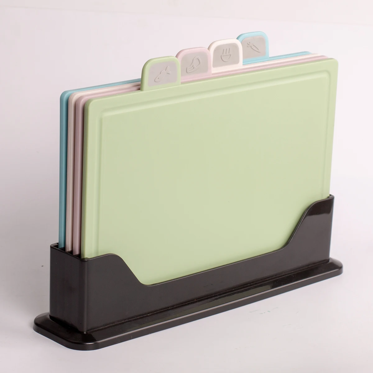 Набор разделочных досок для кухни, набор из 4 небольших разделочных досок с кодировкой по цвету индекса, не скользит и не содержит Бисфенол А