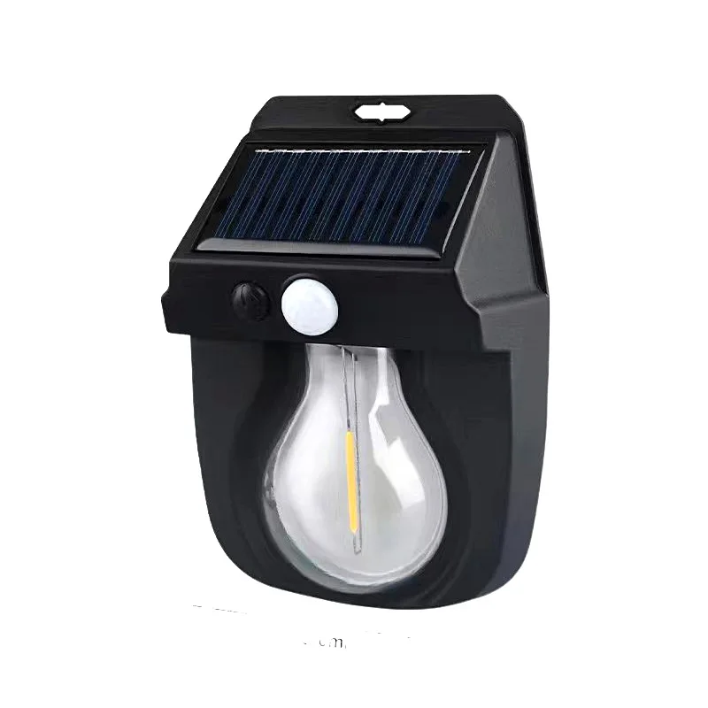 Factory Direct Price Garden New Design Outdoor Wall Light Induction Tungsten Wire Warm Wall Lamp Garden Led Solar Wall Light