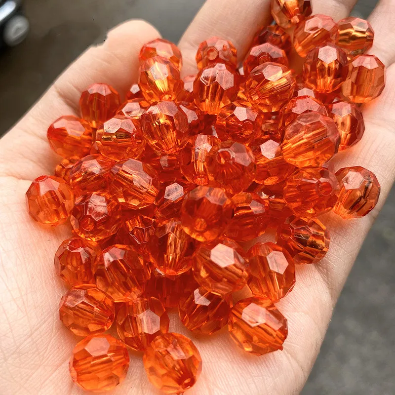 Multi Colors 500g/Bag 4MM-20MM Colorful Plastic Transparent Faceted Beads Acrylic Crystal Beads For DIY Making Bag