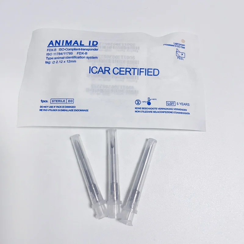 cheap price 1.4*8mm FDX-B animal ID digitals RFID chips Needle with microchip implant syringe for bird cat identity