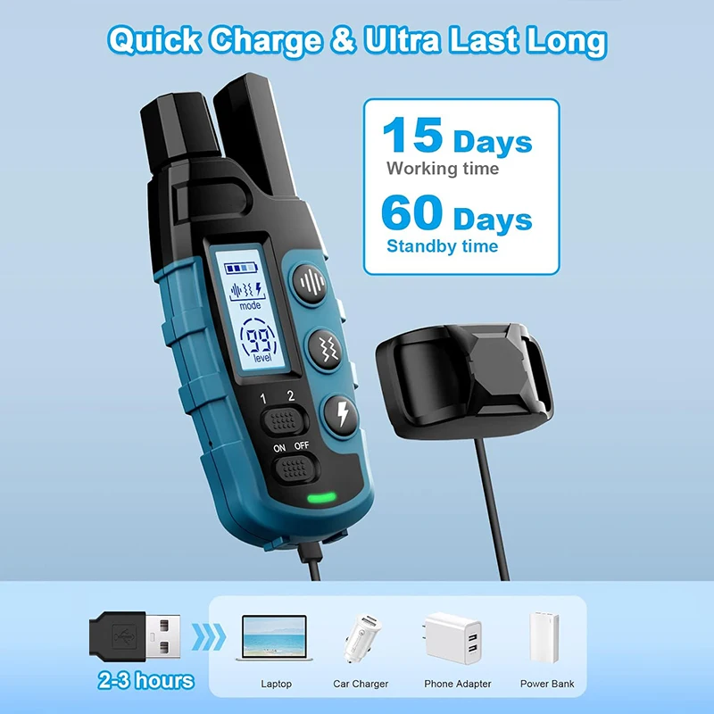Factory Custom One Tow Two Dog Stop Bark Control Training Collar Remote Control Pet Stop Bark Shockproof Dog Collar
