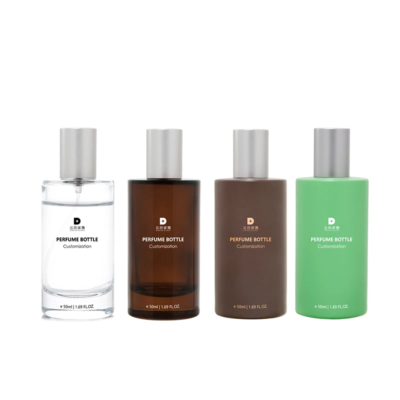 Luxurious Empty Transparent black brown custom color 50 ml 1oz 2.5oz 3oz custom elegant perfume bottles with round box