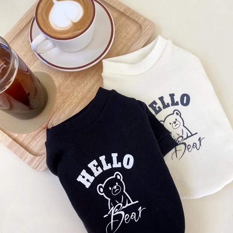 Wholesale Spring Pet Fashions Dog T-shirt Bear Dogs Clothes Cotton Small Medium Dogs Vest Matching Pet and Owner Clothes Costume