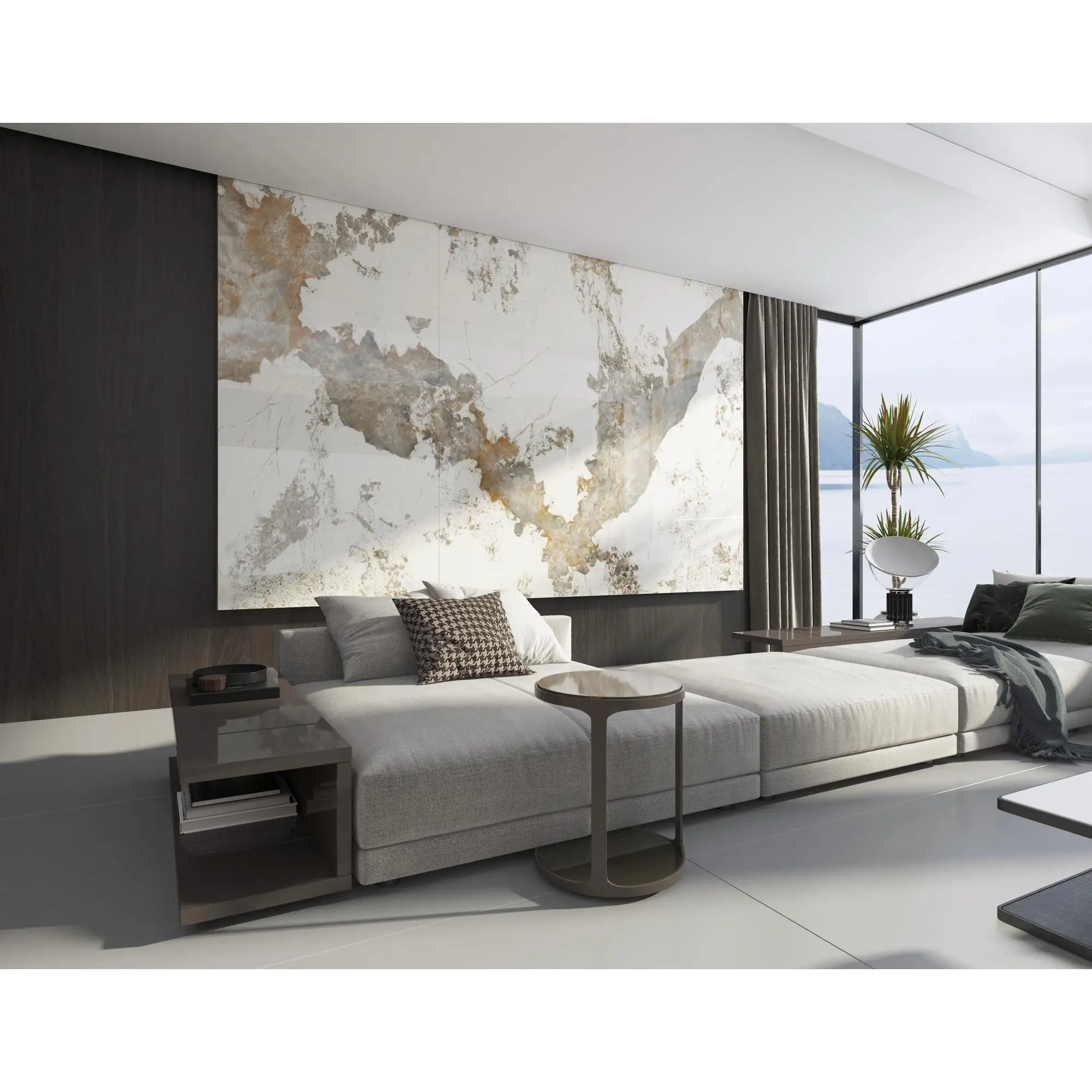 3200*160MM High Glossy Porcelain Tile Popular Design Marble Look Sintered Stone Slabs Living Room Staircase Wall Dining Flooring