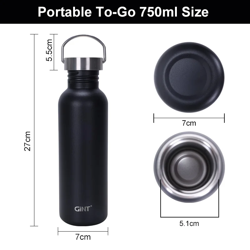 Gint Drinking Bottle Gym Double Wall Vacuum Stainless Steel Waterbottle Insulated Metal Water Bottle Custom Logo