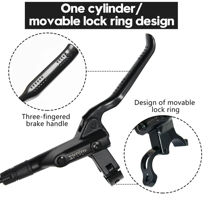 Bike Disc Brake kit, MTB Mechanical Line Pulling Disc Brakes Caliper with Aluminum Alloy Levers Universal Adapter for Most Bikes