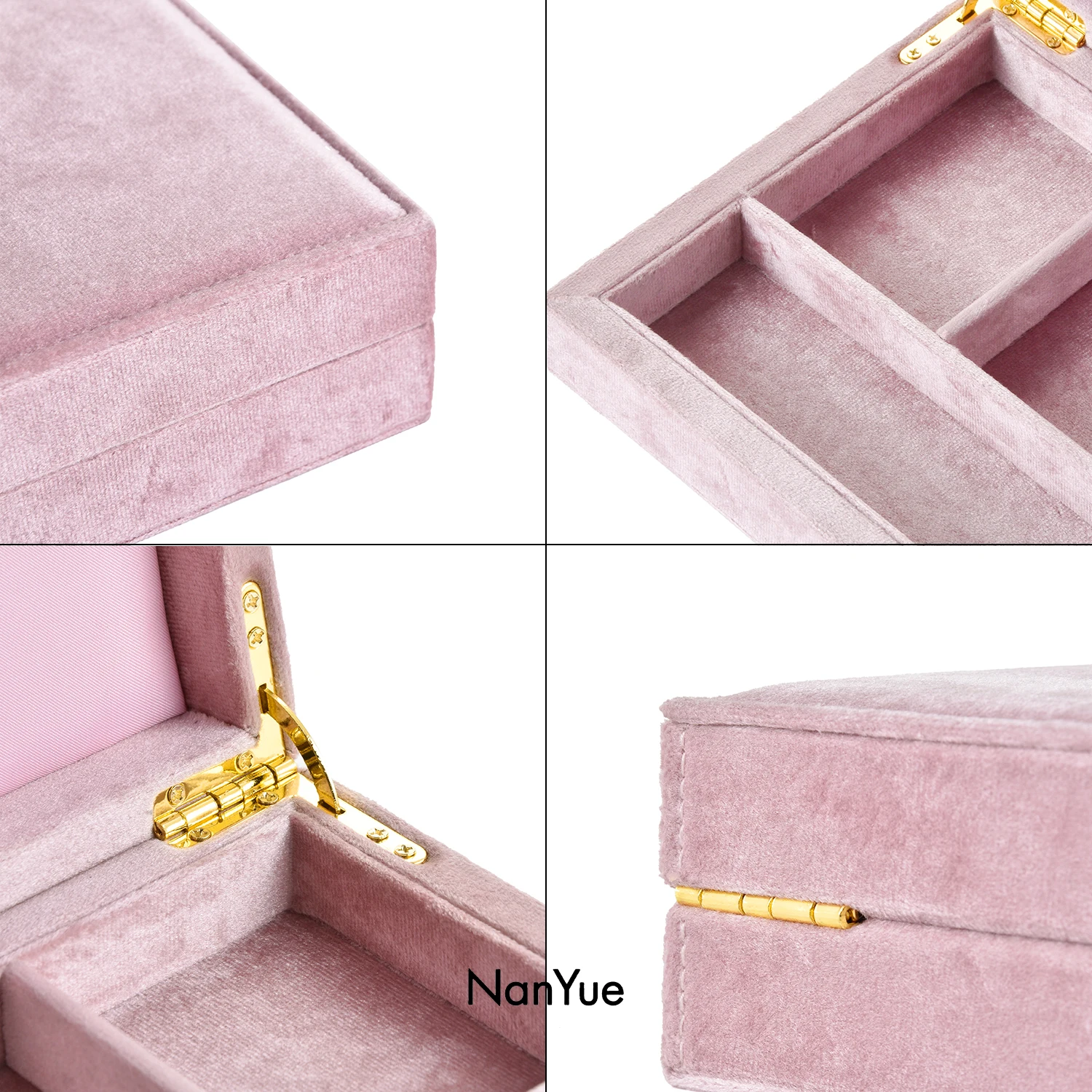 Factory Wholesale Brand Velvet Individual Suede Custom Logo Large Storage Traveling Wooden Necklace Ring Jewelry Box