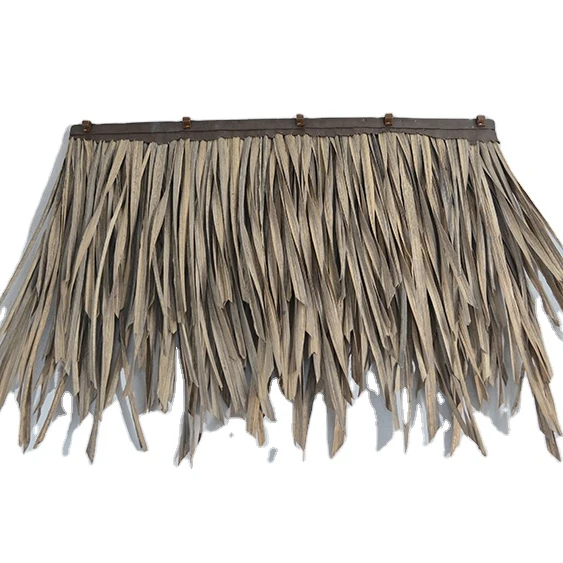 Factory wholesale UV resistant fire retardant long life span palm thatch synthetic thatch roofing for gazebos villa