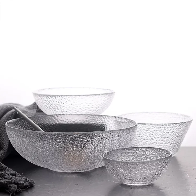 Aeofa Creative household large capacity Phnom Penh Hammered Glass Bowl Salad Bowl