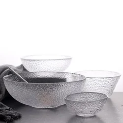 Aeofa Creative household large capacity Phnom Penh Hammered Glass Bowl Salad Bowl