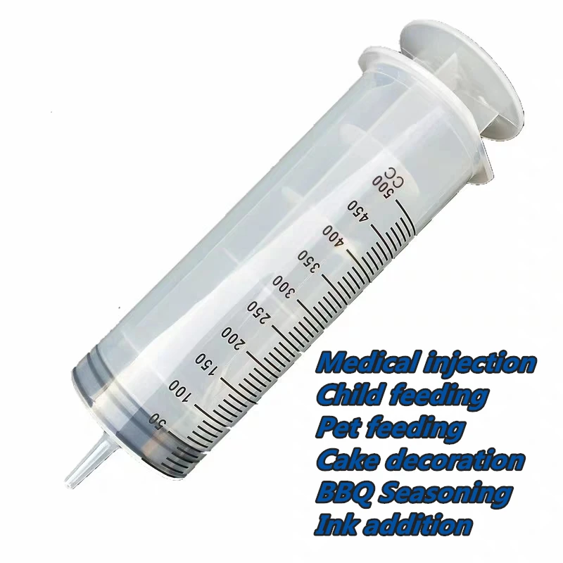 
500ml large plastic syringes For Labs Hydroponics Pets Cubs Nutrient Syringe Feeding Syringe 