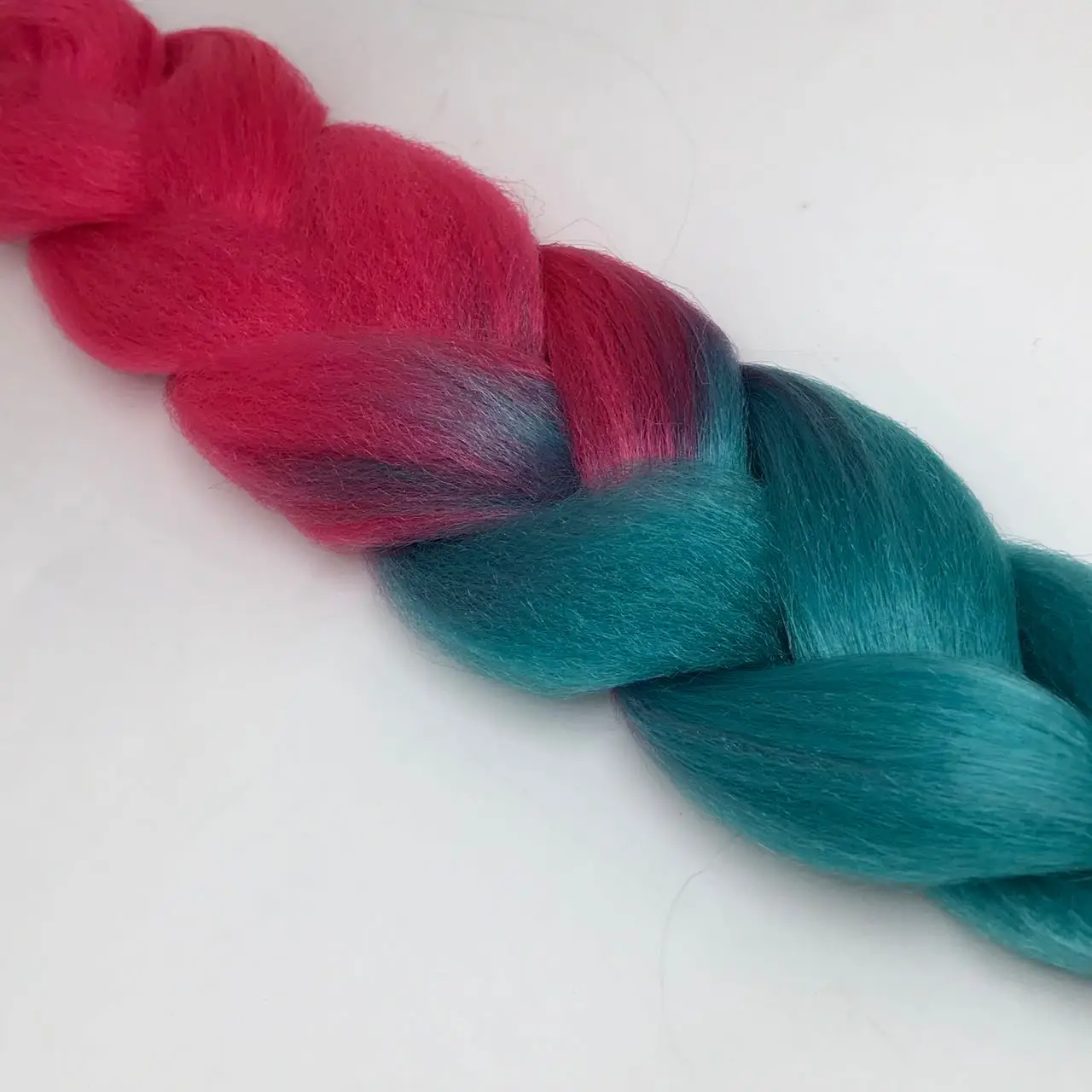 Light red light blue gradient big braid fashion dress wig chemical fiber hair B41