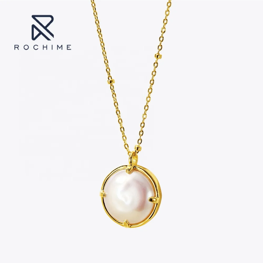 Оптовая продажа барокко кристальночистый жемчуг ожерелье женский шарм заполнено золото Подвески Ювелирные изделия из драгоценных металлов 925 цепочка из стерлингового серебра