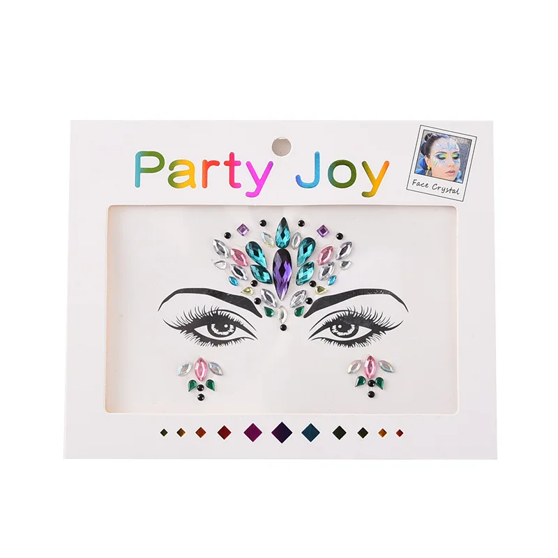 Acrylic Rhinestone Tattoo Face Stickers Face Jewels Tattoo Crystal Tears Gem Tattoo Stickers For Face