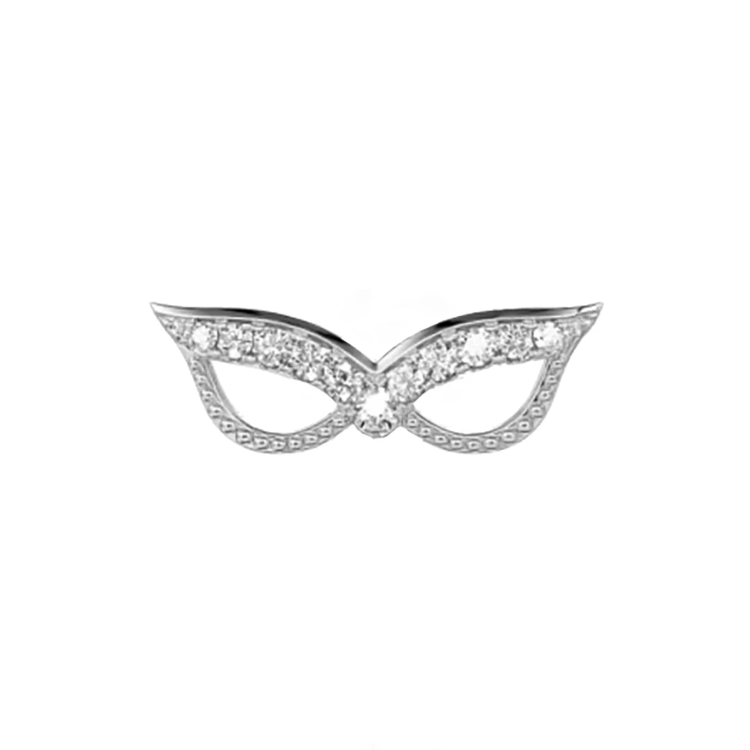 Calendo Jewelry ASTM  F136 Titanium CZ Mask Internally Threaded   Daith Tragus  Earlobe  Earring  End  Piercing Jewelry  Top