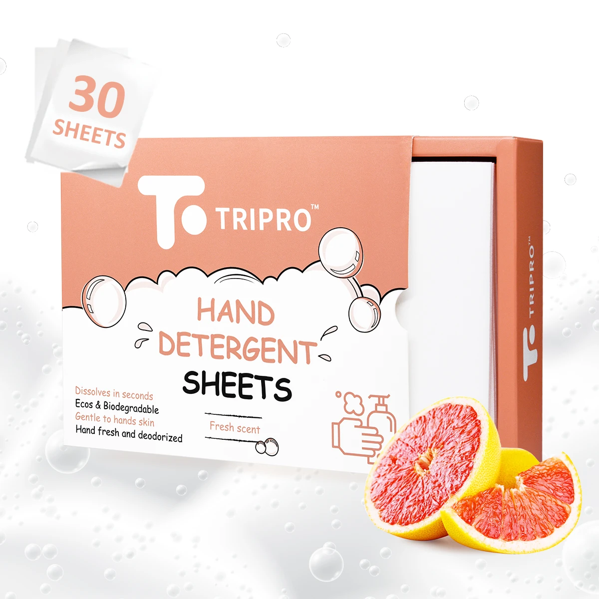 Eco-friendly Portable Natural Scent Foaming Hand Soap Tablet Organic Hand Wash Cleansing Moisturizing Hand Soap Sheet