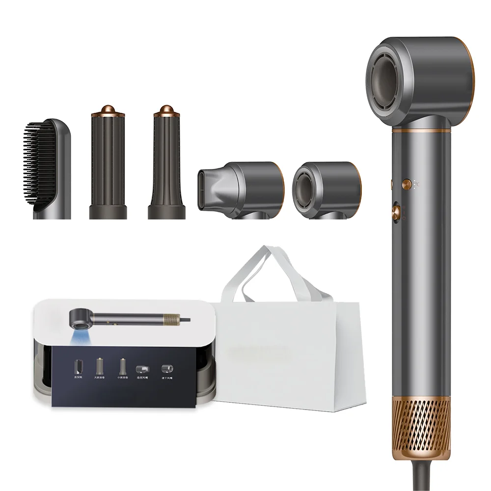 110000 rpm High speed motor Interchangeable 5 in 1 Hair Brush Dryer Set  hair curler set