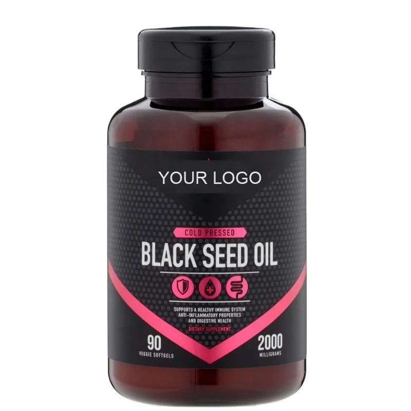 OEM Black Seed Oil Softgel Capsules Premium Cold Pressed Nigella Sativa Producing Pure Black Cumin Seed Oil with Vitamin E