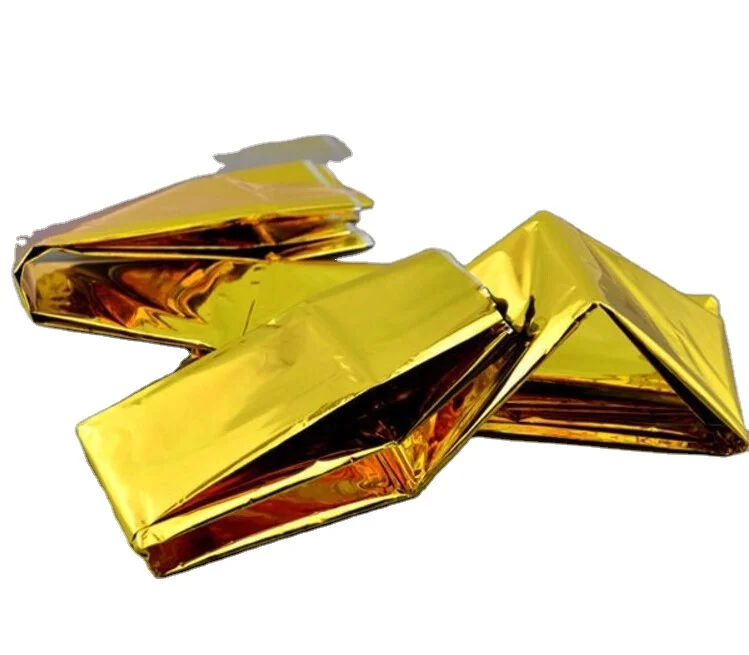 factory direct aluminized PE mylar emergency blanket for outdoors survival camping and first-aid or emergency kit
