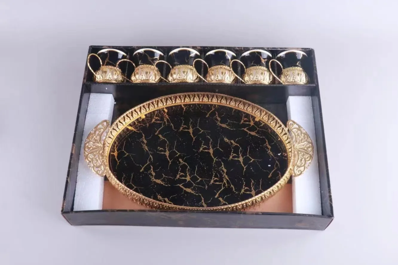 Fast Shipment Arabic Coffee Dallah And Tea Flask Royal Insulated Flask Vacuum1.0L+0.7L FLASK 75ML Cawa cup 120ML Glass cup