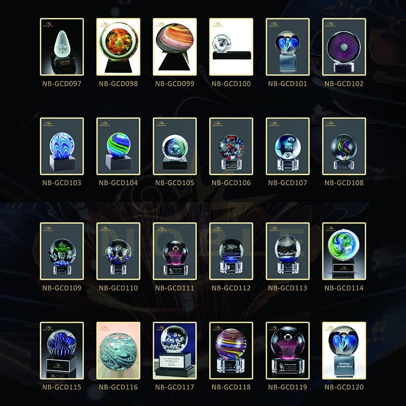 Новый дизайн, Лидер продаж, персонализированный цветной выдувной вручную стеклянный трофей