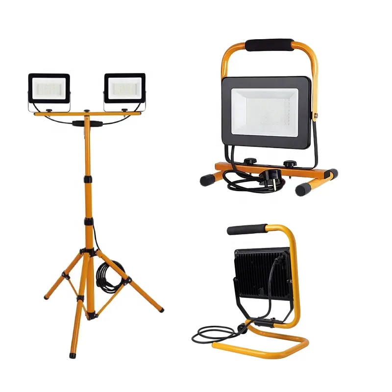 Projector lamp cob led work light led floodlight Outdoor  With Tripod Stand 100w 200w 300w 400w Portable Emergency Rechargeable