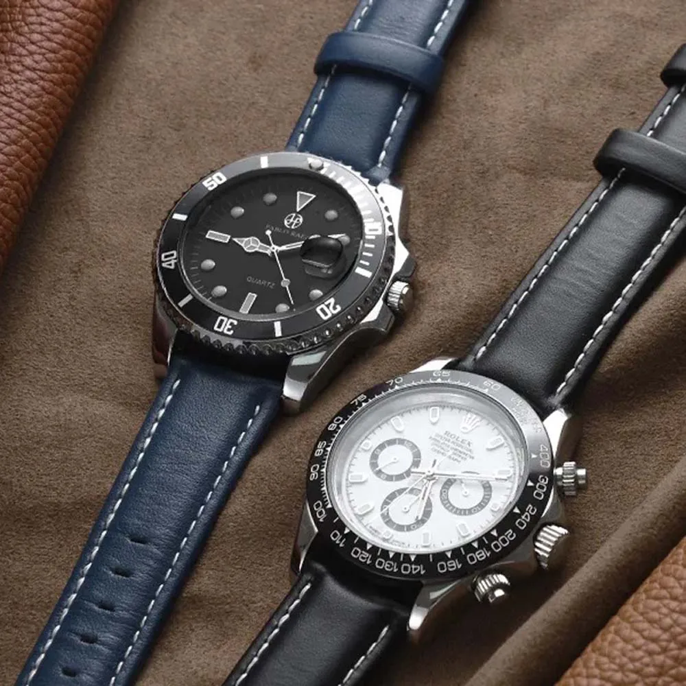 Popular design Brown and black Italican Vintage Calf Leather Bands with quick release Wristband Watch Bands Watch Straps