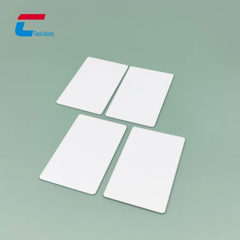 High Memory Pearl White Anodized Steel NTAG 213 NFC Tap Business Card