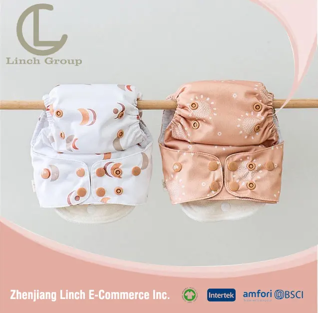 LC-DD100 Printed Design Plain Knit Washable Reusable Infant Cloth Diaper