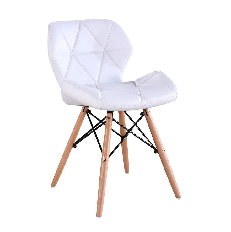 
Modern Cheap Wooden Legs White PU Leather Covered Restaurant Hotel Replica Nordic Butterfly Barber Dining Cafe Leisure Chair  (1600236659497)