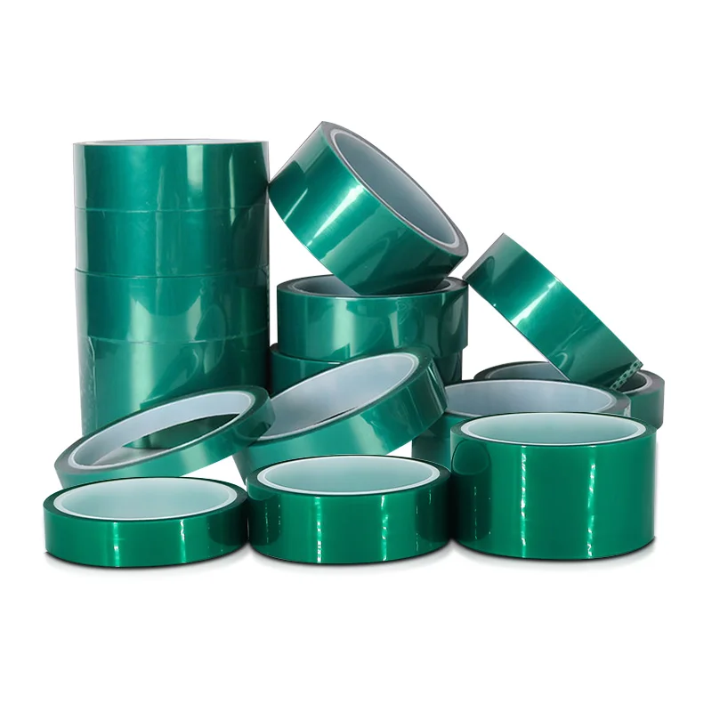 Powder Coating Heat Self adhesive Tape Polyester  Green Masking PET for Painting Anodizing Application