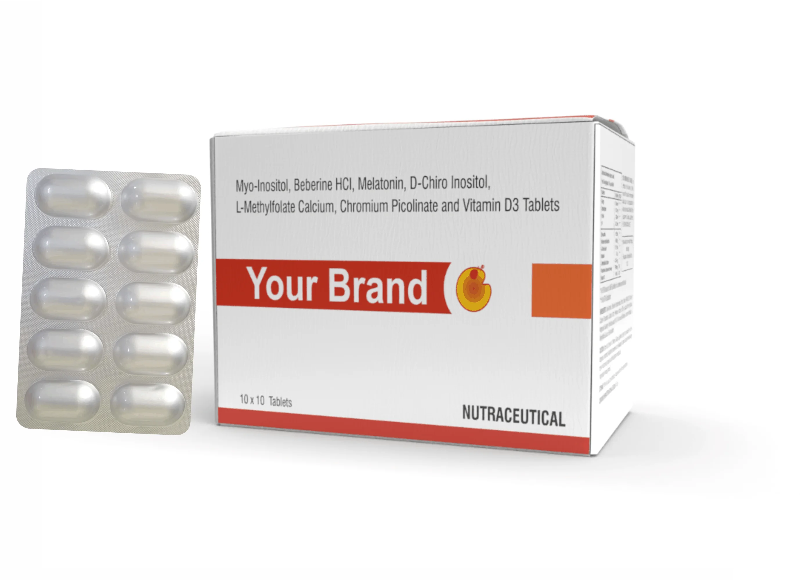 Private Label D Chiro Inositol L Methylfolate Calcium Vitamin D3 Tablets Healthcare Supplement Bulk Sale for Adults Export Ready