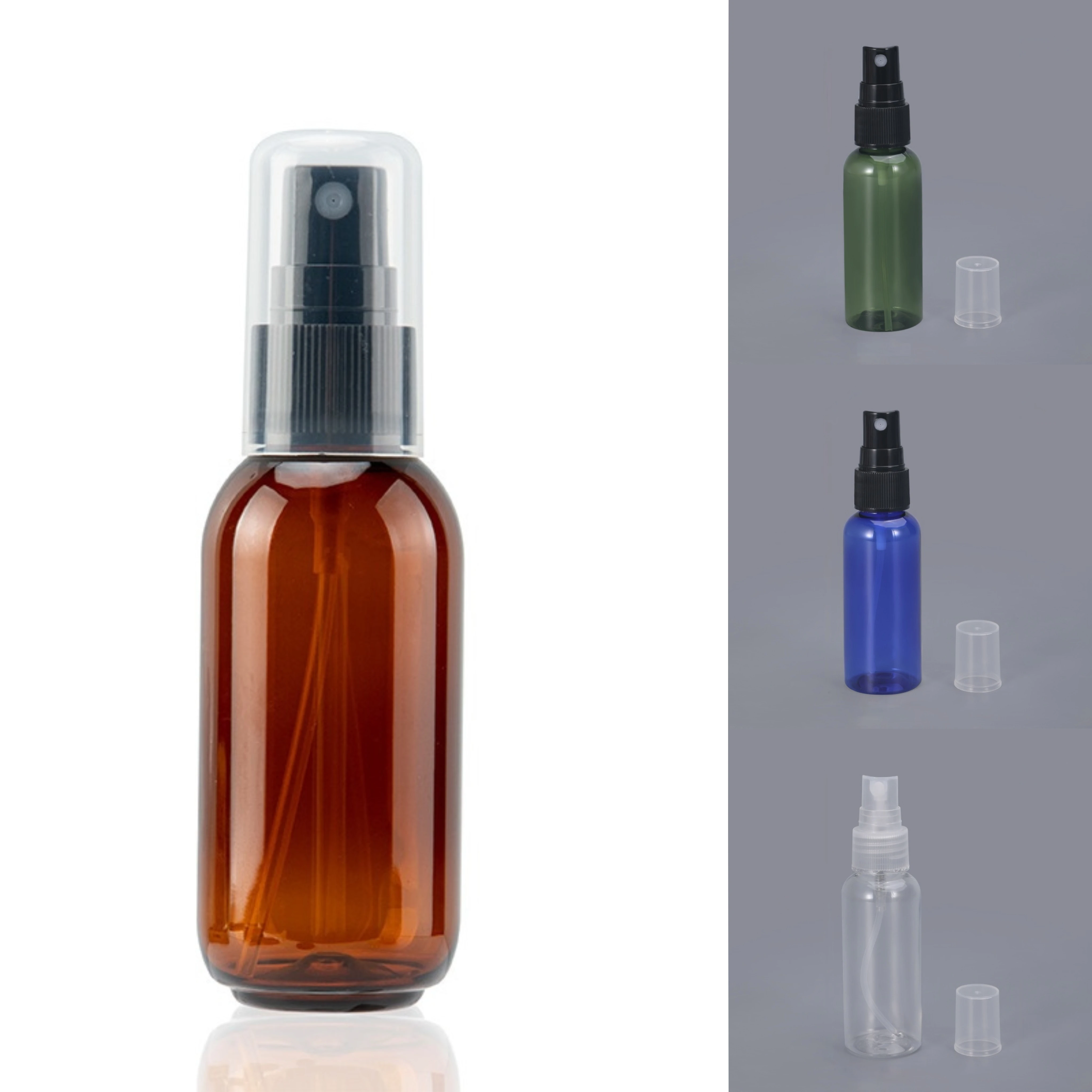 Small Refillable Liquid Containers Fine Mist Spray Bottle Amber Plastic Spray Bottles for Essential Oil Perfume Cosmetics