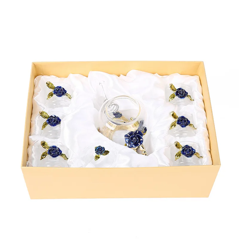 Drinking Glassware Hotsale Beautiful Handmade Gift Modern Nice Lead-Free Enamel Glass Heat Resistant Enamel Glass Tea Cup