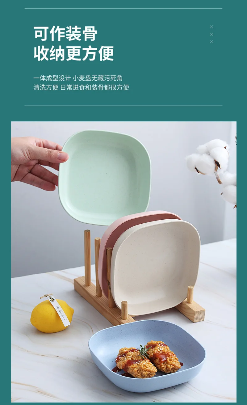 Multipurpose hot sale new design 13cm deep square dish spit bone home small dinner plate set salad bowl