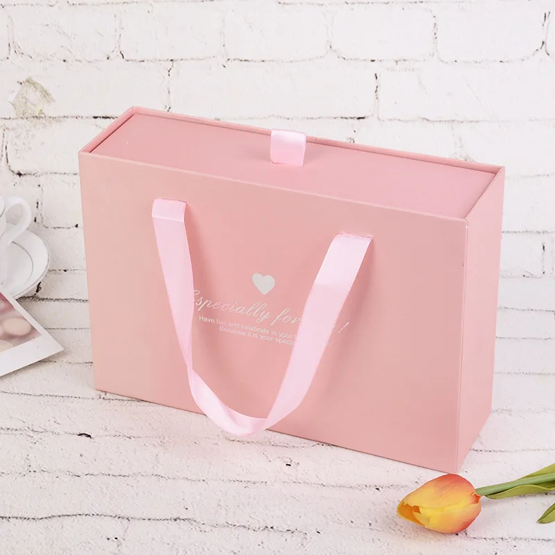 Universal Packaging Drawer Tote Bag Candy Box Pink Wedding Candy pink packaging box