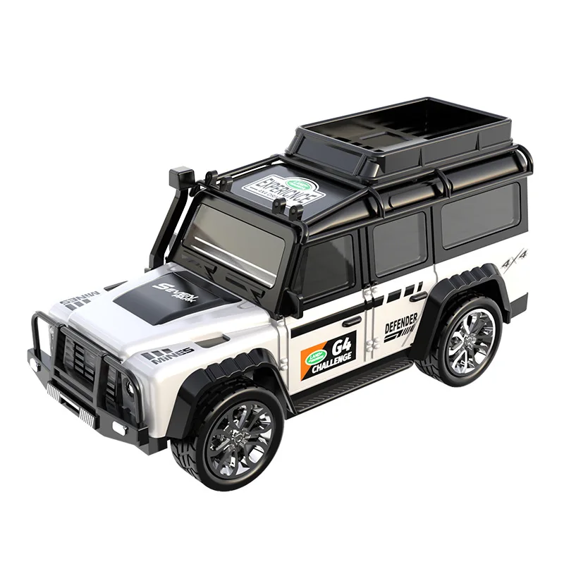 2.4G Micro Led Lights Diecast Body Miniature Van Zinc Alloy 1 64 Radio Control Mini RC Tractor Trailer Birthday Gift For Boys