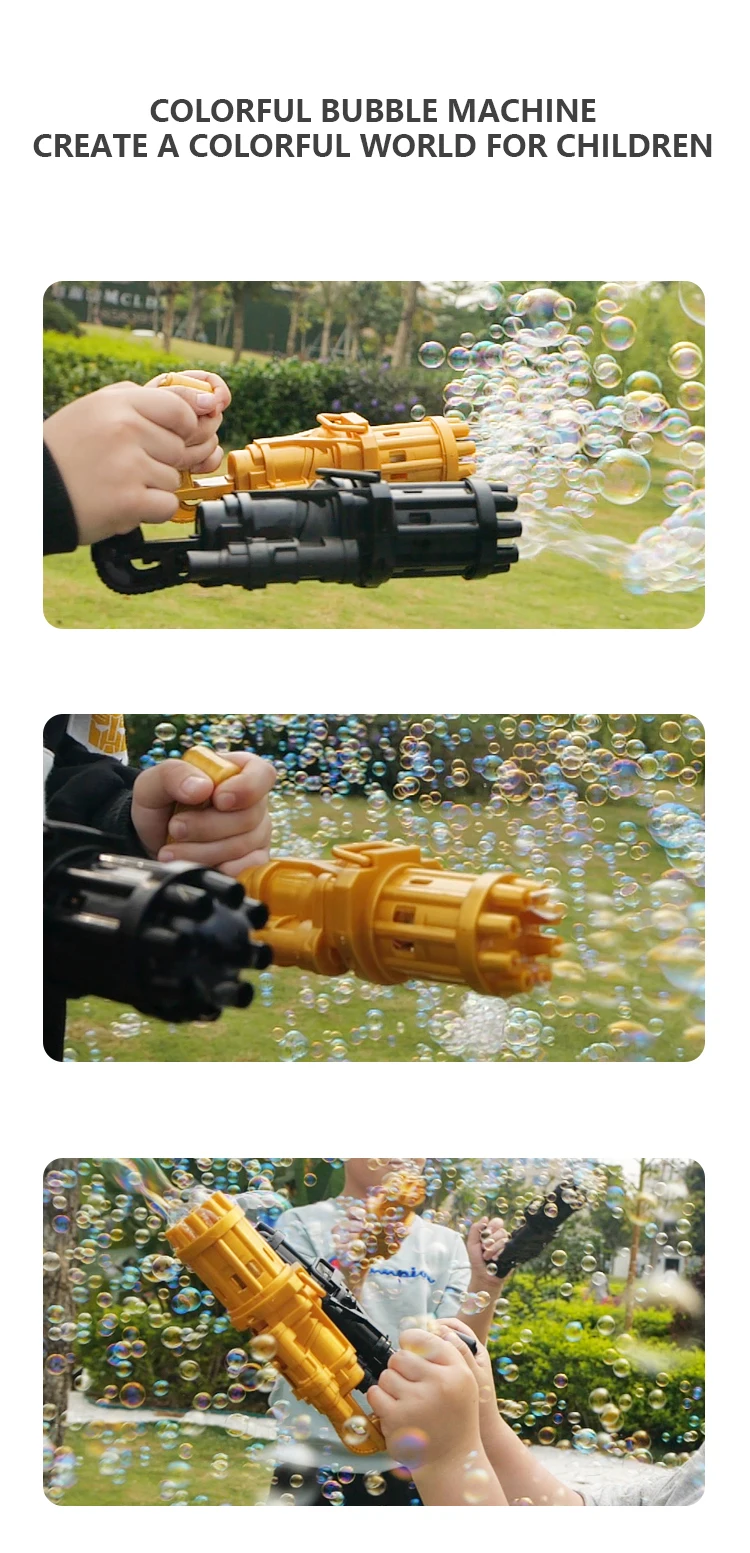 Douyin Online Influencer Same Children's Porous Bubble Camera Toy Electric Automatic Bubble Gun Gatling Black Bubble Machine